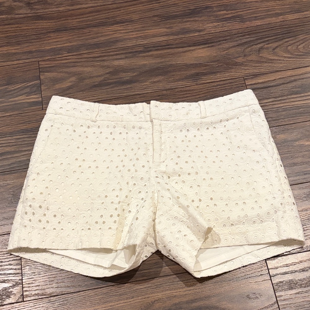 Banana Republic White Eyelet High Waist Shorts